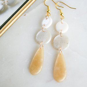 Vintage Inspired Drop Earrings- Yellow Topaz